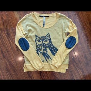 Kensie Elbow Patch Owl Sweater